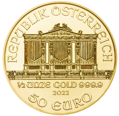 (1/2 oz) 15.55g Austrian Philharmonic Gold Coin
