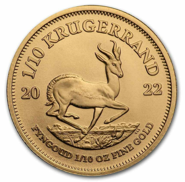 (1/10 oz) 3.39g South Africa Krugerrand gold coin