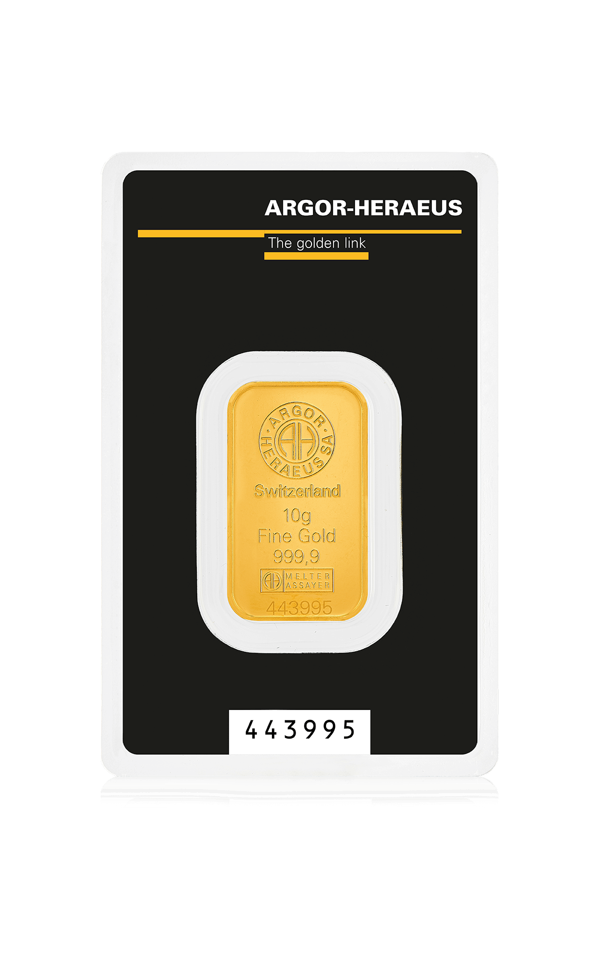 10 грама Златно Кюлче Argor-Heraeus Kinebar