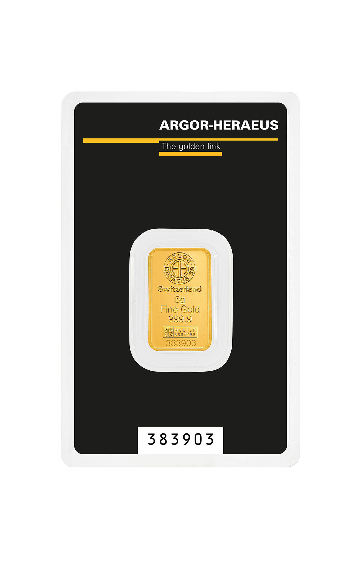 5 грамa Златно Кюлче Argor-Heraeus Kinebar