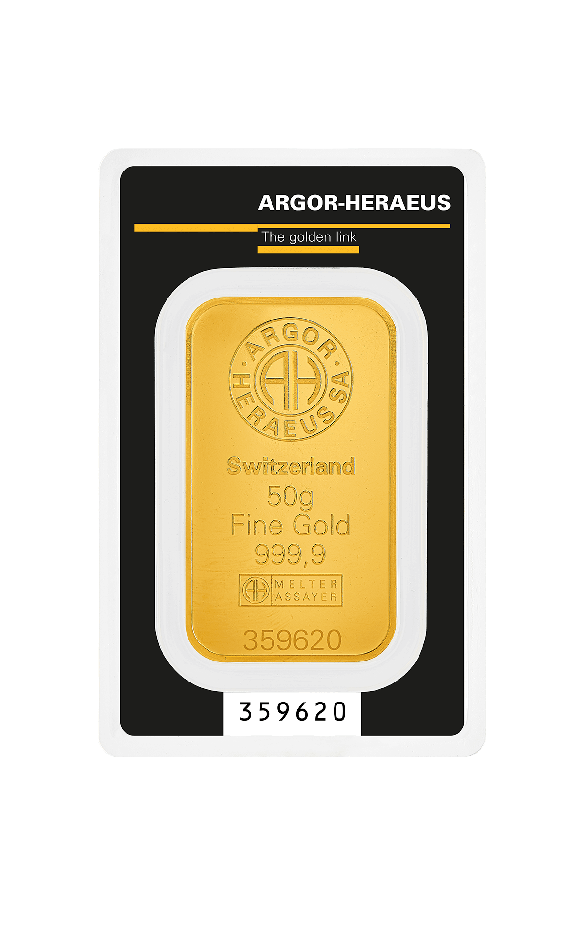 50 грама Златно Кюлче Argor-Heraeus Kinebar